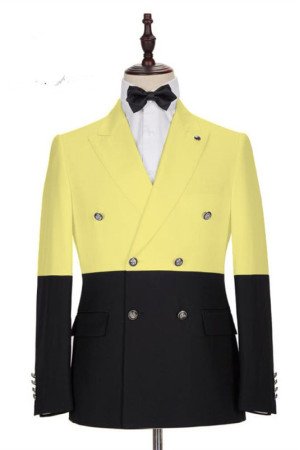Taylor Yellow Chic Best Fitted Double Breasted Prom Outfits for Guys Taylor Yellow Chic Best Fitted Double Breasted Prom Outfits for Guys