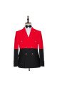 Latest Design Red Double Breasted Peaked Lapel Men Suits for Prom