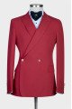 Izaiah Chic Red Peaked Lapel Best Fitted Prom Suits for Men