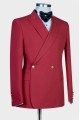 Izaiah Chic Red Peaked Lapel Best Fitted Prom Suits for Men