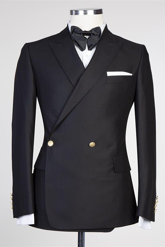 James Fashion Black Peaked Lapel New Arrival Men Suits for Prom James Fashion Black Peaked Lapel New Arrival Men Suits for Prom