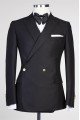 James Fashion Black Peaked Lapel New Arrival Men Suits for Prom