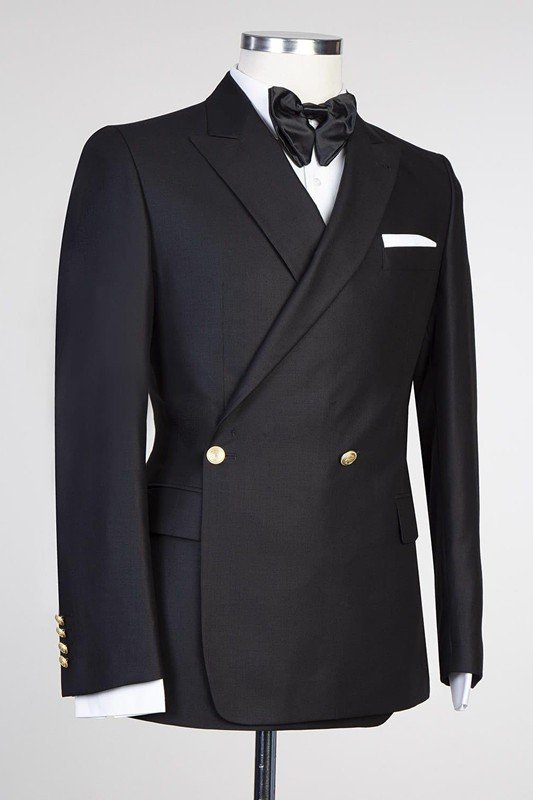 James Fashion Black Peaked Lapel New Arrival Men Suits for Prom James Fashion Black Peaked Lapel New Arrival Men Suits for Prom