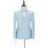 Chic Newest Sky Blue Peaked Lapel Men Suits with Adjustable Buckle