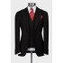 Alexandra Black Peaked Lapel Three Pieces Business Men Suits