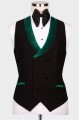Joshua Chic Green Peaked Lapel Velvet Three Pieces Men Suits Joshua Chic Green Peaked Lapel Velvet Three Pieces Men Suits