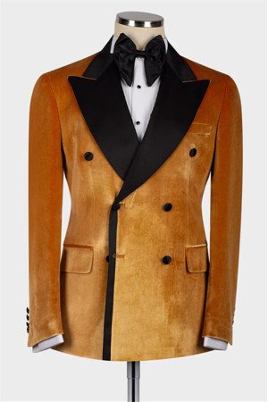 Alexander Newest Yellow Peaked Lapel Velvet Double Breasted Men Suits Alexander Newest Yellow Peaked Lapel Velvet Double Breasted Men Suits