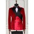 Jayden Cool Red Double Breasted Velvet Two Pieces Men Suits