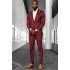Joseph Trendy Burgundy Peaked Lapel Bespoke Men Suit