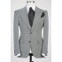 Bart Gray Peaked Lapel Plaid Three Pieces Wedding Men Suits