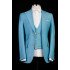 Cash Sky Blue Peaked Lapel Three Pieces Wedding Men Suits