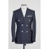 Dick Black Peaked Lapel Double Breasted Plaid Business Men Suits