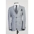 Jeremy Gray Peaked Lapel Plaid Three Pieces Wedding Men Suits