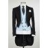 Virgil Fashion Black Peaked Lapel Three Pieces Wedding Men Suits