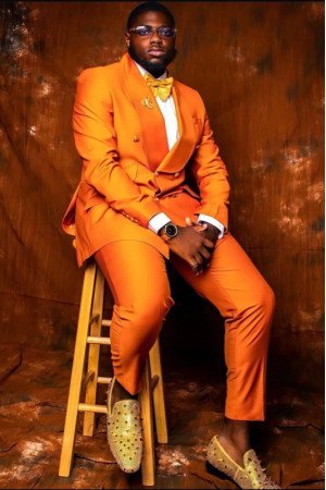 Aldrich Orange Shawl Lapel Double Breasted Prom Men Suits Aldrich Orange Shawl Lapel Double Breasted Prom Men Suits