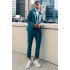 Cecil Turquoise Notched Lapel Three Pieces Wedding Men Suits