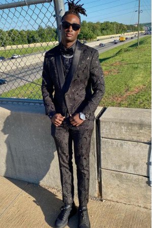 Hayden Black Shawl Lapel Jacquard Three Pieces Wedding Men Suits Hayden Black Shawl Lapel Jacquard Three Pieces Wedding Men Suits