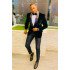 Sebastian Modern Black Velvet Prom Men Suits With Satin Shawl Lapel