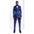 Fitzgerald Royal Blue Satin Notched Lapel Close Fitting Prom Men Suits