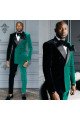 Jacob Black And Green Peaked Lapel Double Breasted Velvet Men Suits Jacob Black And Green Peaked Lapel Double Breasted Velvet Men Suits