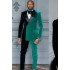 Jacob Black And Green Peaked Lapel Double Breasted Velvet Men Suits
