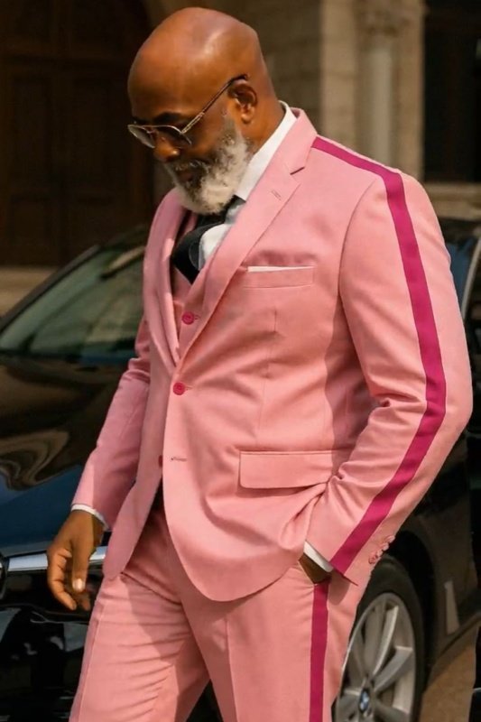 Kennedy Fancy Pink Notched Lapel Three Pieces Big And Tall Prom Men Suits Kennedy Fancy Pink Notched Lapel Three Pieces Big And Tall Prom Men Suits