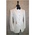 Maggie Fashion White Jacquard Peaked Lapel Men Suits With Metal Button