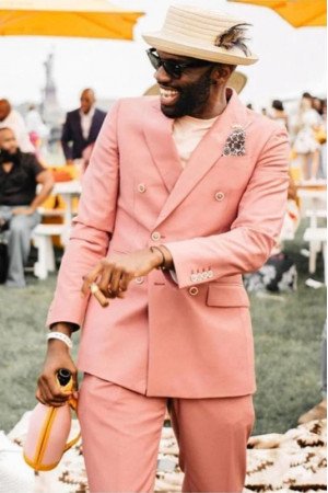 Ramsey Pink Peaked Lapel Double Breasted Prom Men Suits Near Me Ramsey Pink Peaked Lapel Double Breasted Prom Men Suits Near Me