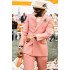Ramsey Pink Peaked Lapel Double Breasted Prom Men Suits Near Me