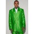 Taylor Satin Fluorescent Green Peaked Lapel Big And Tall Prom Men Suits