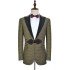 Campbell Chic Yellow Peaked Lapel Plaid Men Suits