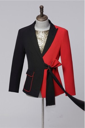 Edmund Black And Red Peaked Lapel Best Fitted Prom Men Suits Edmund Black And Red Peaked Lapel Best Fitted Prom Men Suits