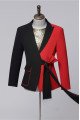 Edmund Black And Red Peaked Lapel Best Fitted Prom Men Suits Edmund Black And Red Peaked Lapel Best Fitted Prom Men Suits