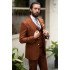 Dennis Fashion Brown Three Pieces Peaked Lapel Prom Men Suits
