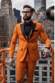 Elliot Orange Slim Fit Peaked Lapel Three Pieces Prom Outfits Elliot Orange Slim Fit Peaked Lapel Three Pieces Prom Outfits