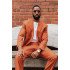Gerald Orange Peaked Lapel Close Fitting Men Suits For Prom