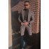 Harry New Arrival Gray Peaked Lapel Plaid Men Suits For Prom