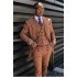Jensen Newset Brown Peaked Lapel Three Pieces Prom Men Suits