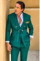 Owen Dark Green Shawl Lapel Double Breasted Close Fitting Prom Outfits Owen Dark Green Shawl Lapel Double Breasted Close Fitting Prom Outfits