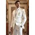 Perry New Arrival White Peaked Lapel Appliques Prom Men Suits