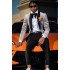 Giancarlo Gray Shawl Lapel Velvet Prom Men Suits 
