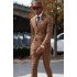 Jerome Khaki Peaked Lapel Double Breasted Plaid Close Fitting Men Suits