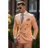 Bart Chic Salmon Peaked Lapel Double Breasted Close Fitting Men Suits