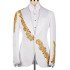 Goddard White Peaked Lapel Three Pieces Appliques Wedding Men Suits