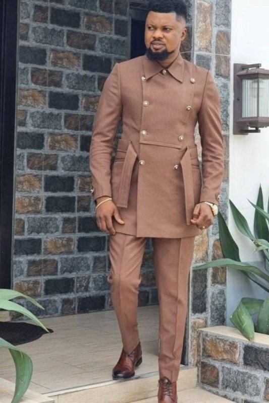 Jeremy Chic Coffee Peaked Lapel Double Breasted Big And Tall Prom Men Suits Jeremy Chic Coffee Peaked Lapel Double Breasted Big And Tall Prom Men Suits