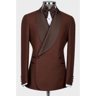 Carl Coffee Shawl Lapel Double Breasted Wedding Men Suits Carl Coffee Shawl Lapel Double Breasted Wedding Men Suits