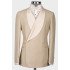 Dave Khaki Shawl Lapel Double Breasted Wedding Men Suits