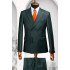 Alva Dark Green Peaked Lapel Double Breasted Men Suits