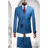 Beck Ocean Blue Peaked Lapel Double Breasted Men Suits