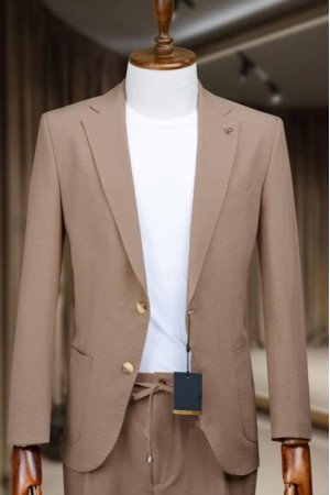 Gustave Light Brown Notched Lapel Business Men Suits Gustave Light Brown Notched Lapel Business Men Suits